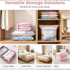 No Pump Vacuum Storage Bags, 2026 Upgrade 3D Cube Space Saving Large-Capacity Vacuum Bags, No Pump Needed Press and Seal Compression Bag for Comforters, Blankets, Clothes, Travel (4PCS,31.5 * 39.4) - Image 6