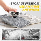 15 Pack Vacuum Storage Bags with Electric Pump, 70KPa Travel Space Saver Bags, Reusable Vacuum Seal Bags for Clothing, Suitcase, Travel & Home Use, White - Image 6