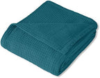 Sweet Home Collection 100% Fine Cotton Blanket Luxurious Weave Stylish Design Soft and Comfortable All Season Warmth, King, Teal - Image 2