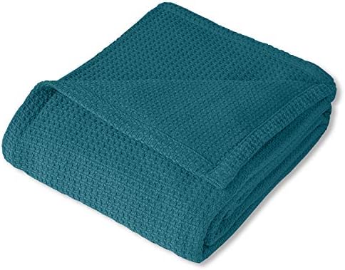 100% Fine Cotton Blanket Luxurious Weave Stylish Design Soft and Comfortable All Season Warmth, Full/Queen, Teal (Pack of 6) - Image 2
