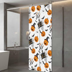 Window Privacy Film Frosted, Orange Pumpkins Halloween Static Cling Door Window Covering, Haunted Houses Bats Horror UV Blocking Windows Film for Office, Hotel, Bedroom, 29.5 x 78.7 Inches - Image 5