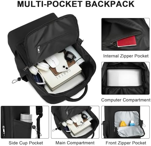 seyfocnia Gym Backpack for Men, Lightweight Sports Back pack With Shoe Compartment, Waterproof Gym Bag Large Workout Trainning Rucksack Casual Travel Daypack 21inch-Black - Image 4