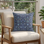 26x26 Pillow Covers Set of 2, Vintage Blue Floral Boho Square Throw Pillow Covers for Couch/Sofa/Living Room, Retro Ethnic Tribe Abstract Art Decorative Soft Pillowcases for Couch Throw Pillows - Image 5