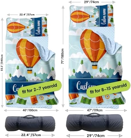 Personalized Toddler Nap Mat for Preschool, Custom Kids Nap Mat with Name, Extra Soft Preschool Nap Mat with Pillow & Blanket, Roll Up Daycare Sleeping Mat for Kids Boys - Image 6