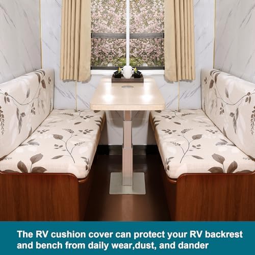 KRFOONN RV Dinette Cushion Covers Stretch Camper Cushions Cover, 02 - Image 6