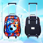 Kids Luggage for Boys 18", Carry on Suitcase with Wheels Soccer Red - Image 3