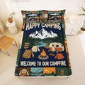 Erosebridal Camping Themed Full Fitted Sheet, Outdoor RV Bunk Camper Kids Bedding Sets for Girls Boys, Forest Bear Rustic Mountain Bed Set, Camping Lover Gifts Sheets Sets Bedroom Decor by Erosebridal