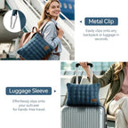 BEDELITE Travel Blanket with Bag, Bubble Blanket for Airplane 65"x40", Navy - Image 4
