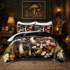 HOSIMA Mushroom King Quilt,Colorful Floral Bedspread with 2 Pillowcases. by HOSIMA
