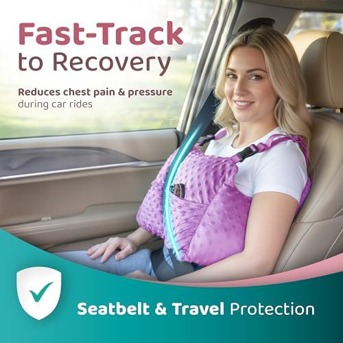 Zomaple Post Mastectomy Pillow with Strap – Breast Surgery Recovery Support - Image 3