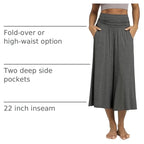ODODOS Women's Wide Leg Palazzo Lounge Cropped Pants with Pockets Light Weight Comfy Pajama Capri Pants-20/22"/ 24" Inseam - Image 4