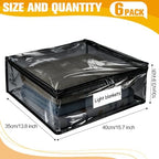 Plastic Storage Bags with Easy-Glide Zipper, Pack of 6, Durable Clear Vinyl Zippered Storage Bags for Clothes Sweaters Comforters Blankets Sheets Bedding (15.7 x 13.8 x 3.9 Inch, Transparent Black) - Image 2