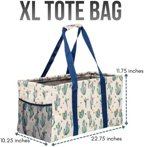 Extra Large Utility Tote Bag - Oversized Collapsible Beach Bag - Cactus - Image 4