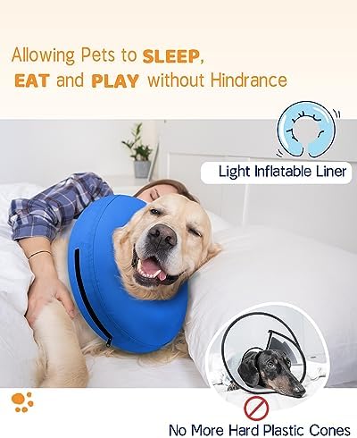 Supet Inflatable Dog Cone Collar Alternative After Surgery, Dog Neck Donut Collar Recovery E Collar for Neuter, Soft Pet Cone for Small Medium Large Dogs - Image 3