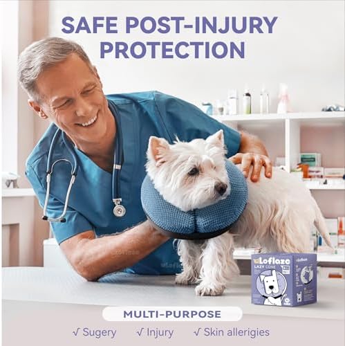 Loflaze Inflatable Dog Cone Collar - Dog Neck Donut Cone Collar Alternative After Surgery - Soft Cone for Large Medium Small Dogs Cats - Alternative Recovery E Collar (Blue, XXL) - Image 2