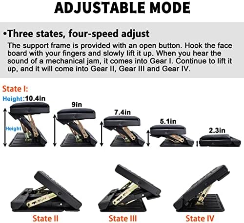 Adjustable Footrest Can Be Adjusted in Multiple Angles and States, Cushion is Detachable, Suitable for Use in Multiple Scenarios Such As Office(Black) - Image 5