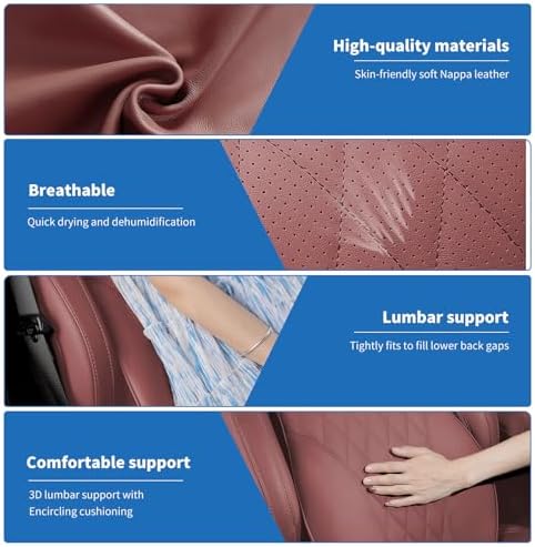 Anti-Stain Nappa Leather Car Neck Pillow with Lumbar Support for BMW - Image 6