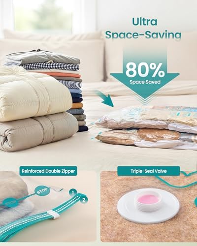 SONGMICS Vacuum Storage Bags, Rechargeable Electric Pump, 9 Pack, 3M/3L/3J - Image 4