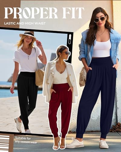 Ficerd 3 Pack Women's Joggers Loose Yoga Pants with Pockets - Image 3