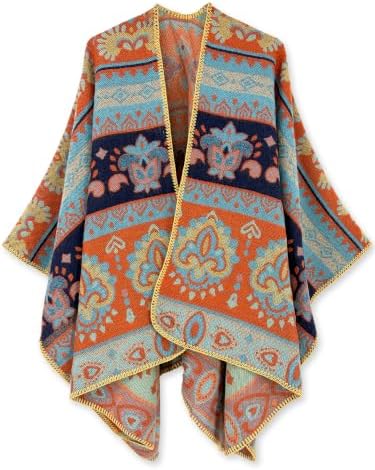 Beautiful Nomad Women's Retro Style Poncho Cape Boho Shawl Wraps - Image 4