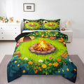 Erosebridal Campfire Toddler Comforter Set Woodland Campsite Bedding Set Happy Camping Camper Comforter for Kids Boys Girls,Rv Bunk Accessories Quilt Duvet by Erosebridal
