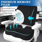 Back&Seat Cushion,Chair Cushions,Lumbar Back Support Pillow,Black/X-Large - Image 3