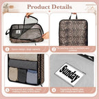 7 Pcs Packing Cubes for Travel Days of Week, Black Brown, L - Image 3