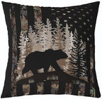 Feelyou Bear Rustic Throw Pillow Covers Soft 18" x 18" - Image 5