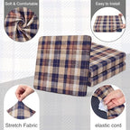 Newwiee 8 Pcs Patio Outdoor Cushion Covers,Plaid,Vintage Brown Navy - Image 6