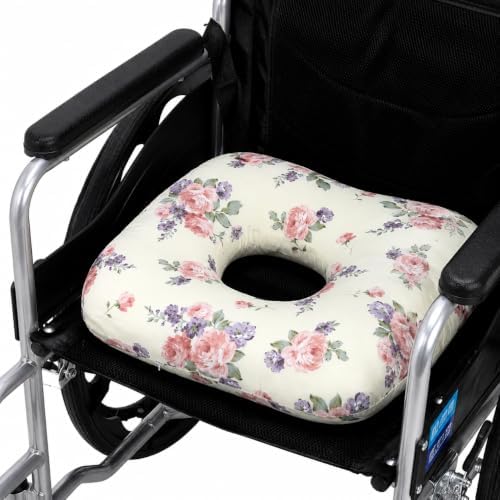 Anti-Slip Wheelchair Cushions, Bed Sore Cushions for Butt, Ergonomic Innovations Orthopedic Donut Pillow, Medical Seat Cushion for Sciatica, Back, Coccyx, Pressure Sore (Peach Rose) by Makeyourlifebetter