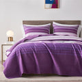 KAKIJUMN Striped Twin Quilt Bedding Set, Soft Bedspread, Purple, 2 Piece by JOINKAKIJUMNSTARTNEWLIFE