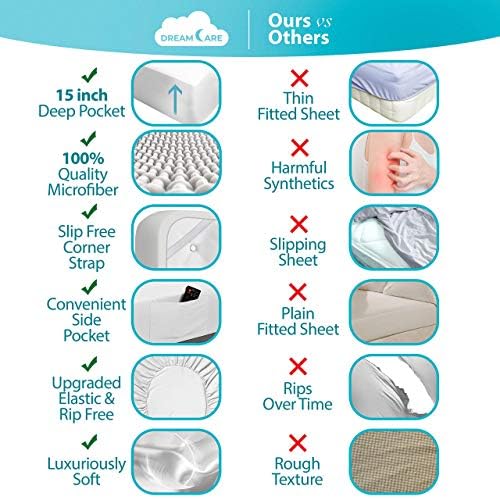 DREAMCARE California King Sheet Sets - 6 pcs Breathable Cooling Sheets - Image 2