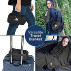 BlueHills Premium Soft Ultra Compact Travel Blanket Value Pack Set of 2 - Airplane Traveling Essentials Flight Blanket in a Portable Car Plane Travel Gift - Black and Royal Blue - Image 7
