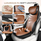 Coverado Car Seat Cushion and One Piece Lumbar Support with Adjustable Neck Cushion for Car, Ergonomic Memory Foam Car Back Support, Truck Seat Cushion for Sciatica Back Neck Pain Relief, Blackbrown - Image 2