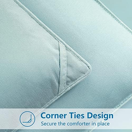 EASELAND King Size Down Alternative Comforter, Aqua, 90x102 Inches - Image 6