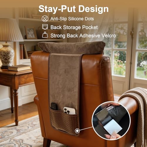 KINIVA Dual-Layer Ultra-Suede Neck Support Pillow for Recliners, Sofas & Office Chairs - Breathable Mesh, Removable Cover, Orthopedic Cervical Support for Pain Relief (Chocolate) - Image 5