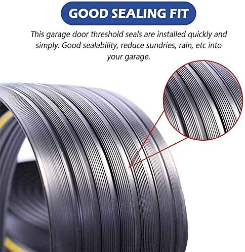 16.5Ft/5M Universal Garage Threshold Seal Strip Garage Door Bottom Weatherproof Strip Rubber DIY Weather Stripping Replacement Not Include Sealant/Adhesive (Black-Yellow Line) - Image 3