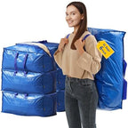 AXIESO Collapsible Extra Large Moving Bags 6 Pack - Blue Storage Totes by AXIESO