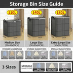 Spacious Moving Storage Bin Zippered Organizer for Clothes，2PC：140L - Image 7