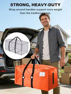 HOMESURE Supports 200lbs Heavy Duty Moving Bags - Strong Zipper & Wrap-Around Handles - Water-Resistant Storage Totes, Durable Alternative to Moving Boxes - 12 Pack - Orange - Image 2