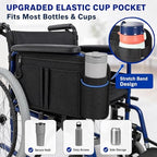 Wheelchair Side Bag for Porto Mobility Ranger Quattro, Armrest Storage Organizer Pouch with Multiple Pockets & Cup Holder for Wheelchairs, Walkers & Mobility Scooters - Image 5