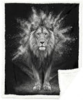 Lion Sherpa Blanket King Animal Print Throw Blanket for Men Soft Warm Cozy 60x80 Inches Dark Wildlife Design Living Room Bedroom Decor Luxury Gift for Birthday Housewarming Anniversary by Sleepwish