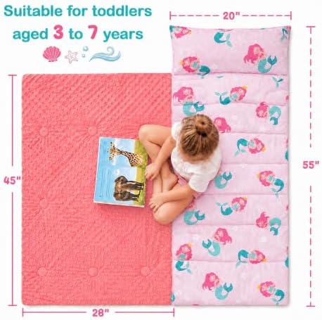 Toddler Sleeping Bag for Kids, Toddler Nap Mat Mermaid - Image 4