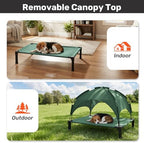 Heeyoo Elevated Dog Bed with Removable Canopy, Portable Dog Cot with Sun Protection Shade Tent, Raised Pet Cooling Cot Bed for Dogs, 42in - Image 4