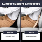 Coverado Lumbar Support and Car Neck Pillow, Ergonomic Memory Foam Desk Chair Cushion and Headrest Pillow for Car Office Chair, Sciatica & Neck & Tailbone Cushion - Image 5