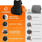 CloudBliss XL Lumbar Support Pillow, Memory Foam for Office Chair, Black - Image 5