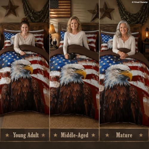 CCoutueChen Camouflage American Flag Comforter Set, Twin, Brown - Image 7