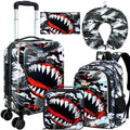 5PCS Kids Luggage Boys Suitcase Set, 16" Hardside Carry-on Shark by FTJCF