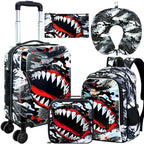 5PCS Kids Luggage Boys Suitcase Set, 16" Hardside Carry-on Shark by FTJCF