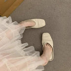 Elegant Bohemian Crochet Mules for Women, Breathable Hollow-Out Woven Knit Flats, Pointed Toe Summer Beach Sandals, Lightweight Slip-on Loafers for Travel & Daily Wear - Image 2